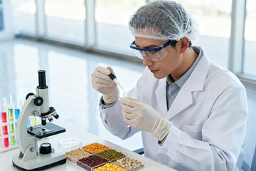 Scientist conducting laboratory experiment