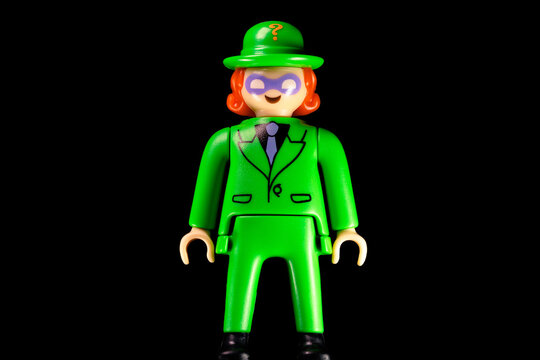 Kinder Surprise DC The Riddler on a black background