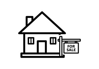 House for sale icon - Real estate market and property investment.