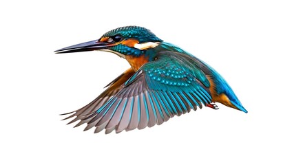 Vibrant Kingfisher in Flight - A Stunning Display of Natures Beauty.