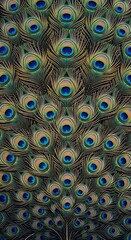 Obraz premium Intricate Peacock Feather Pattern - A Symphony of Colors and Textures.