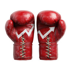 Red Boxing Gloves with Growth Arrows