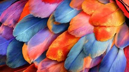 Fototapeta premium colored fluff feathers background