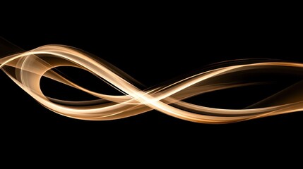 Abstract gold flowing lines