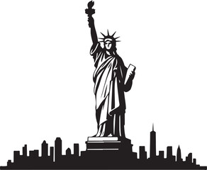 Fototapeta premium Statue of Liberty Silhouette Vector