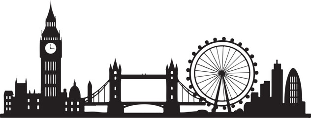 London City Skyline Silhouette Vector 