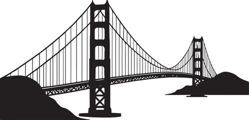 Golden Gate Bridge Silhouette Vector