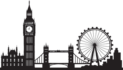 London City Skyline Silhouette Vector 