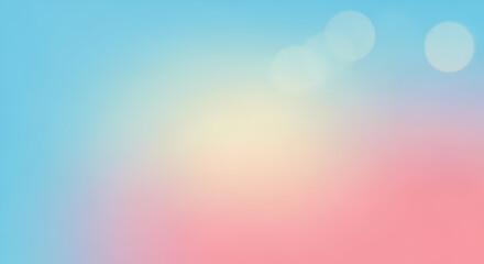 Soft Bokeh Background with Pink Blue and Yellow Pastel Defocused Light Circles