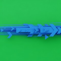 Dynamic Blue Arrows on Green Background - A Modern Visual.
