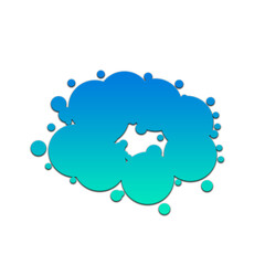 A gradient blue and green cloud shape made of circles on a black isolated background illustration on transparent background
