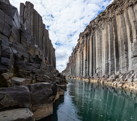 canyon Studlagil  and river in Iceland