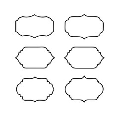Six decorative frames for labels and designs