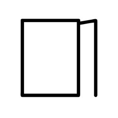 Simple outline of a rectangle with a flap