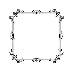 Elegant square frame with floral ornaments