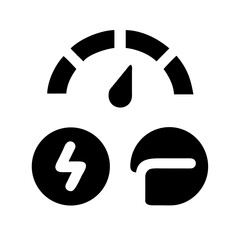 Dashboard gauge indicating performance and energy