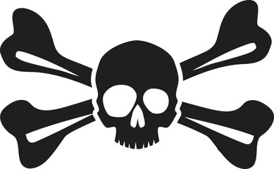 Silhouette of skull jolly roger with crossbones