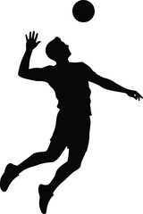 Silhouette of a volleyball player spiking the ball