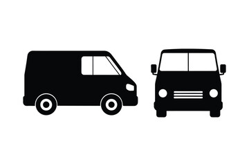 Obraz premium Delivery Van silhouette vector illustration, Set of Delivery Van silhouette vector 