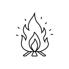 Outline drawing of a campfire