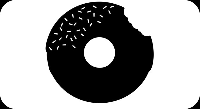Delicious bitten donut with sprinkles tempting taste buds, an irresistible treat conveying simple pleasures, hinting at sweet indulgence, and sugary delight