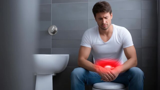 Genital infection struggle: gentleman feels soreness, bladder trouble, prostate increase, germ entry, organ puffiness, pelvic burden, nerve distress, urine problem, physical impairment, body strain