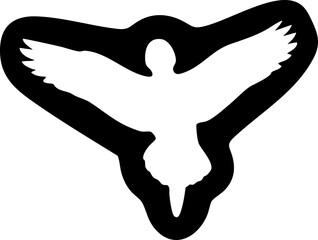 Dynamic silhouette of a bird in full flight, wings spread wide, embodying freedom and aspiration for powerful brand storytelling and modern design.