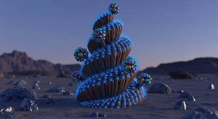 Surreal Cactus Tower in a Desert Landscape.