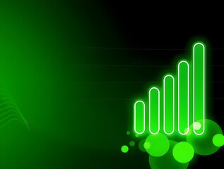 Full Strength Green Digital Signal Bars or Progress Indicator