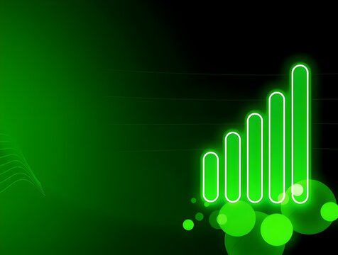 Full Strength Green Digital Signal Bars or Progress Indicator