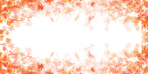 Autumn Leaves Frame Background