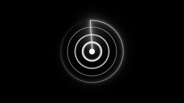Realistic radar in searching. Air search. HUD radar display. Military search system blip motion animation. Navigation interface.