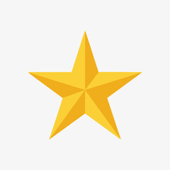 Obraz premium shiny realistic golden five-pointed star award and rating symbol vector illustration.