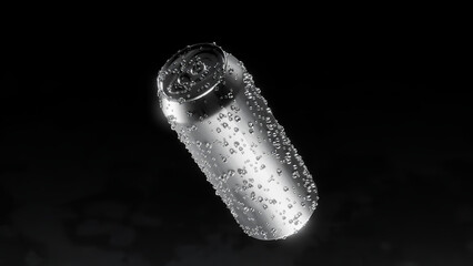 Realistic 3D Render of Cold Beverage Can with Condensation and Studio Lighting