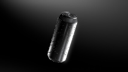 Realistic 3D Render of Cold Beverage Can with Condensation and Studio Lighting