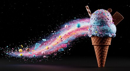 Comet Ice Cream Trail Abstract