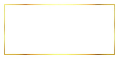 Elegant, thin gold linear frame on white background ,  gold border,  modern design