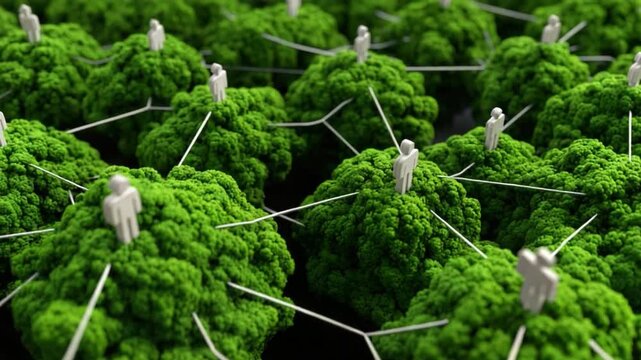 Connected Community: A visual representation of a interconnected network of individuals and their environment, fostering growth and collaboration.