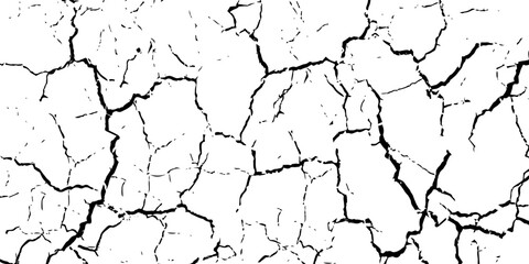 Surface cracks and fissures in ground. Vector grunge cracked texture style with cracked texture.