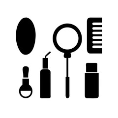 Cosmetic set, including mirror and applicator