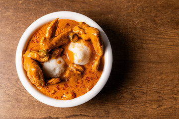 Omo Tuo, Rice Balls With Chicken Wings Peanut Groundnut Soup, Africa Ghana Traditional Dish