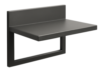 Wall-mounted metal shelf ideal for museums to showcase small artifacts.