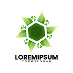 abstract diamond  gradient logo design vector