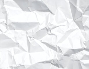Obraz premium Close-up of textured white paper, crumpled and folded, showcasing highlights and shadows