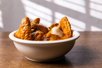 Omo Tuo, Rice Balls With Chicken Wings Peanut Groundnut Soup, Africa Ghana Traditional Dish