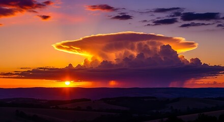 Spectacular Sunset Cloudscape - A Symphony of Colors and Light.