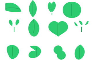 Minimalistic Green Leaf Designs and Shapes