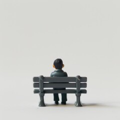 a person sitting in a bench alone