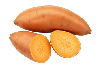 Isolated Sweet Potatoes Delicious and Nutrient-Rich Root Vegetables, Healthy Food Items