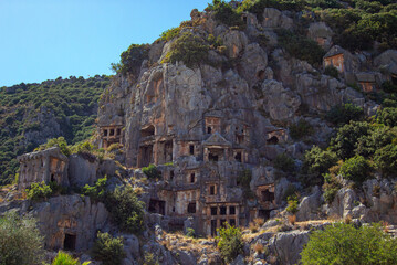 Ancient Myra Archaeological Site Featuring Historic Lycian Rock Tombs